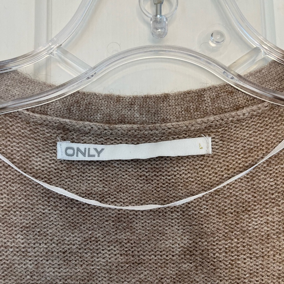 Only Lesly Long Sleeve Open-front Knit Cardigan L Beige Melange - Picture 7 of 13